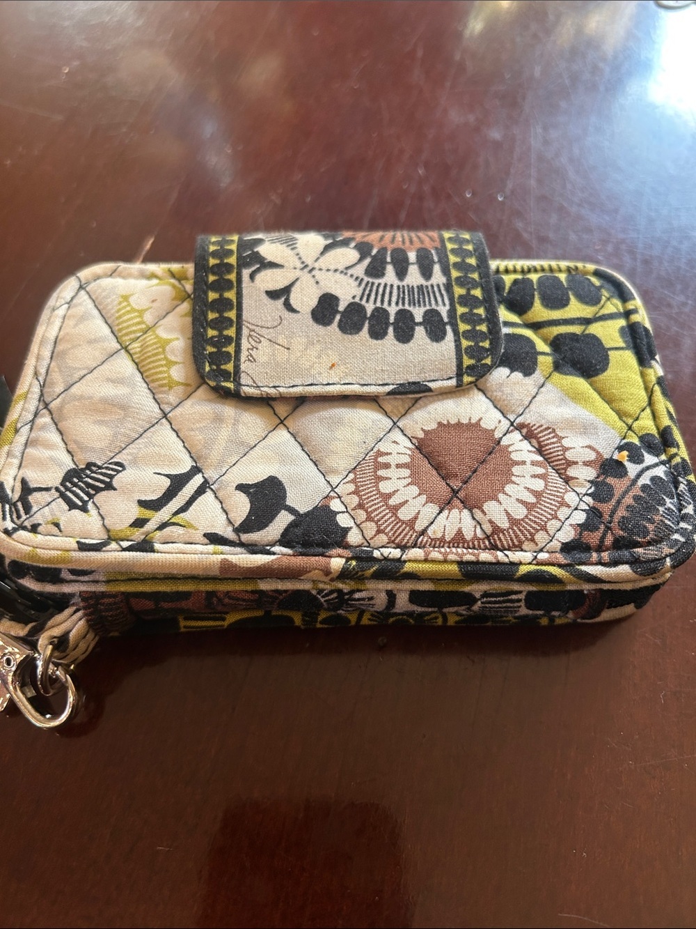 Vera Bradley Quilted Floral Wristlet in Neutral Multi - Picture 2 of 9